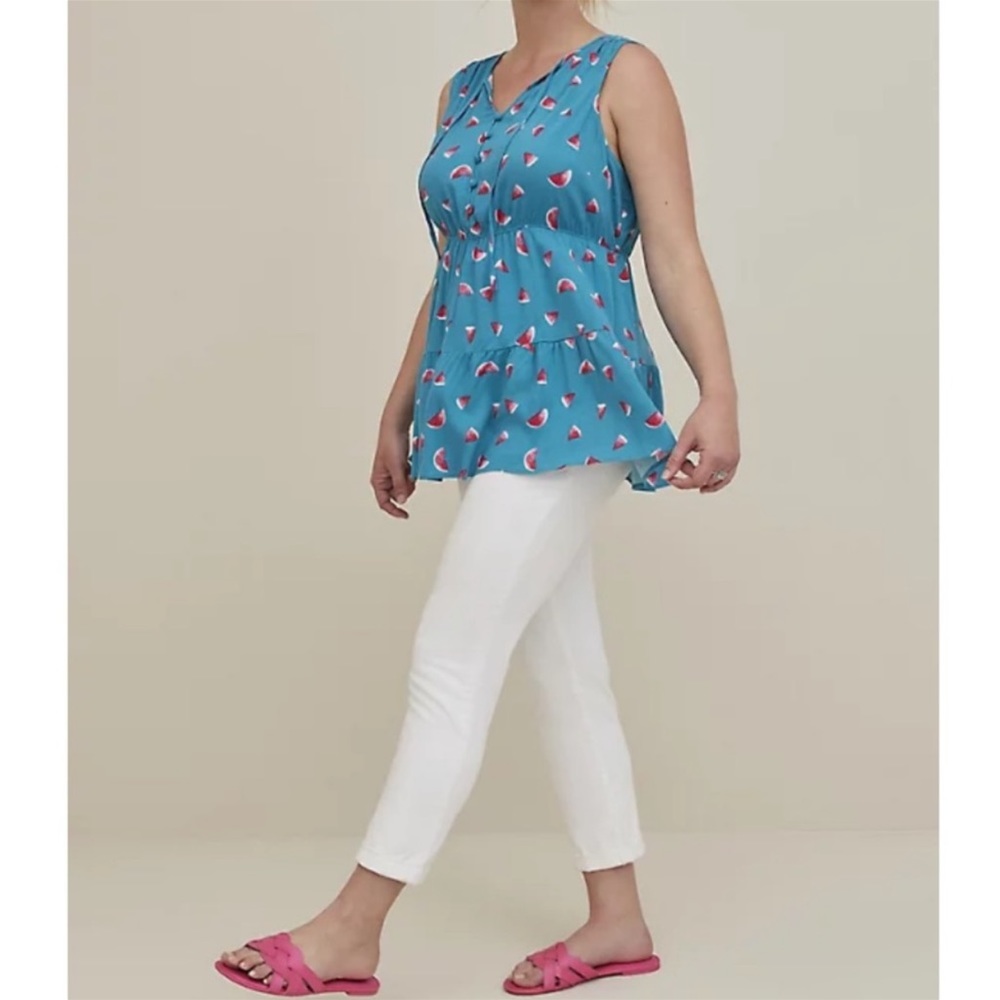 Torrid RAYON SLUB BUTTON-FRONT TIERED TANK Size 4X